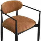Chaise de salle à manger capitonnée en tissu performant avec accoudoirs, lot de 2