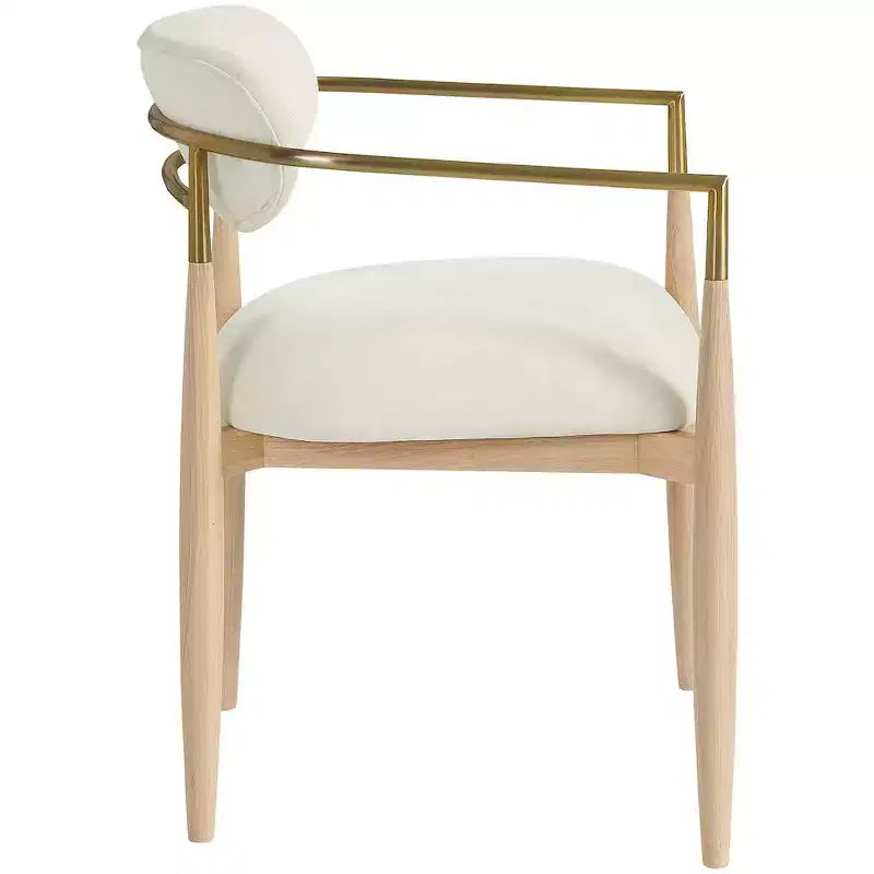 Chaise de salle à manger capitonnée en tissu performant avec accoudoirs, lot de 2