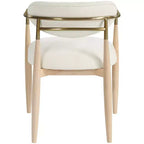 Chaise de salle à manger capitonnée en tissu performant avec accoudoirs, lot de 2