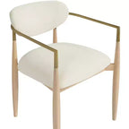 Chaise de salle à manger capitonnée en tissu performant avec accoudoirs, lot de 2