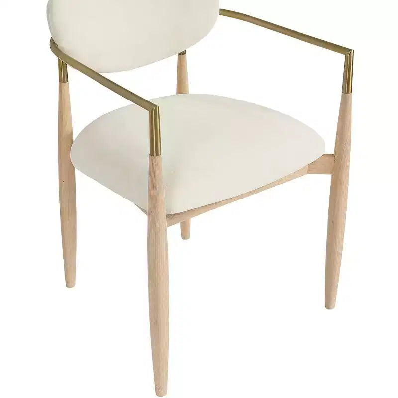 Chaise de salle à manger capitonnée en tissu performant avec accoudoirs, lot de 2