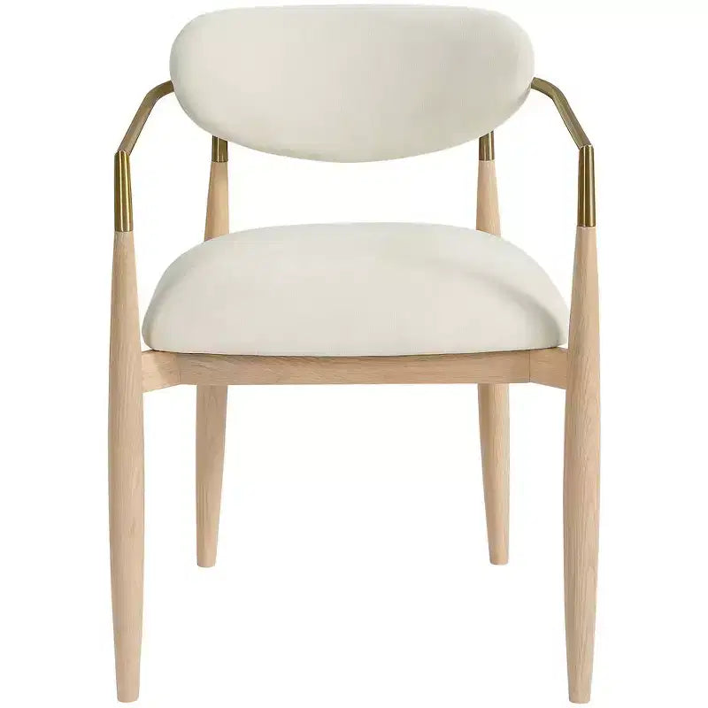 Chaise de salle à manger capitonnée en tissu performant avec accoudoirs, lot de 2