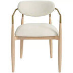 Chaise de salle à manger capitonnée en tissu performant avec accoudoirs, lot de 2