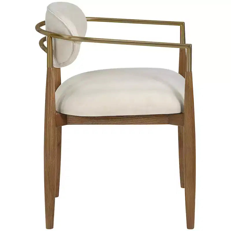 Chaise de salle à manger capitonnée en tissu performant avec accoudoirs, lot de 2