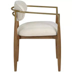 Chaise de salle à manger capitonnée en tissu performant avec accoudoirs, lot de 2
