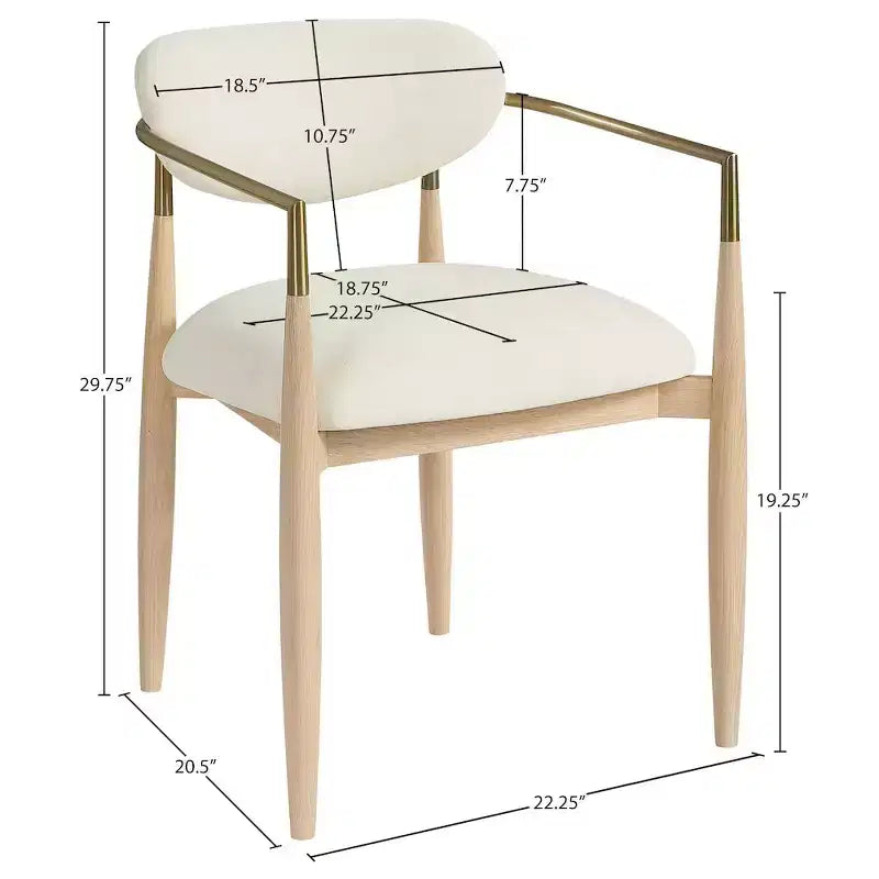 Chaise de salle à manger capitonnée en tissu performant avec accoudoirs, lot de 2