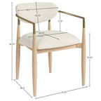 Chaise de salle à manger capitonnée en tissu performant avec accoudoirs, lot de 2