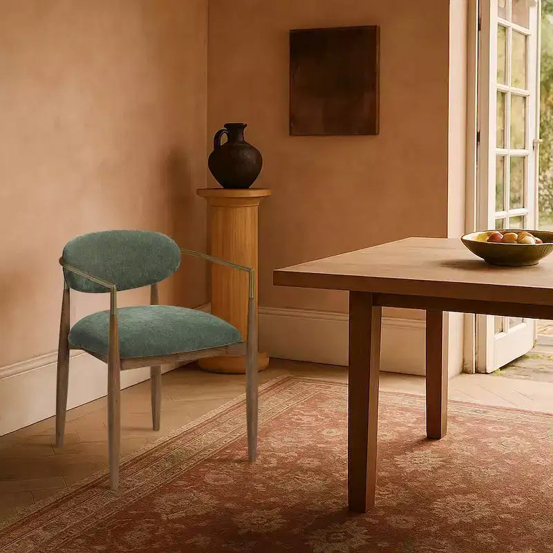 Chaise de salle à manger capitonnée en tissu performant avec accoudoirs, lot de 2