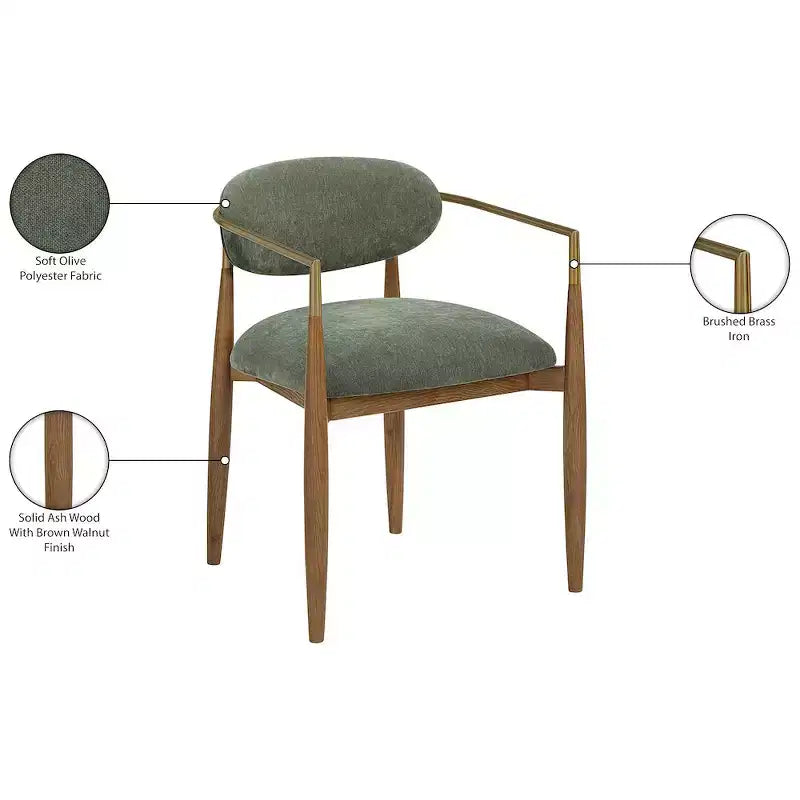 Chaise de salle à manger capitonnée en tissu performant avec accoudoirs, lot de 2