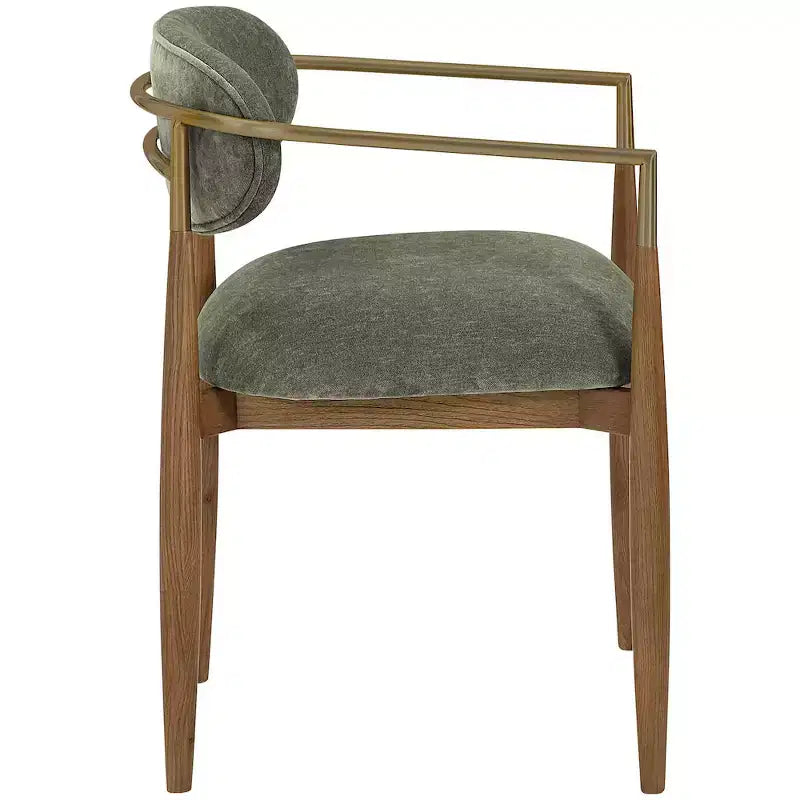Chaise de salle à manger capitonnée en tissu performant avec accoudoirs, lot de 2