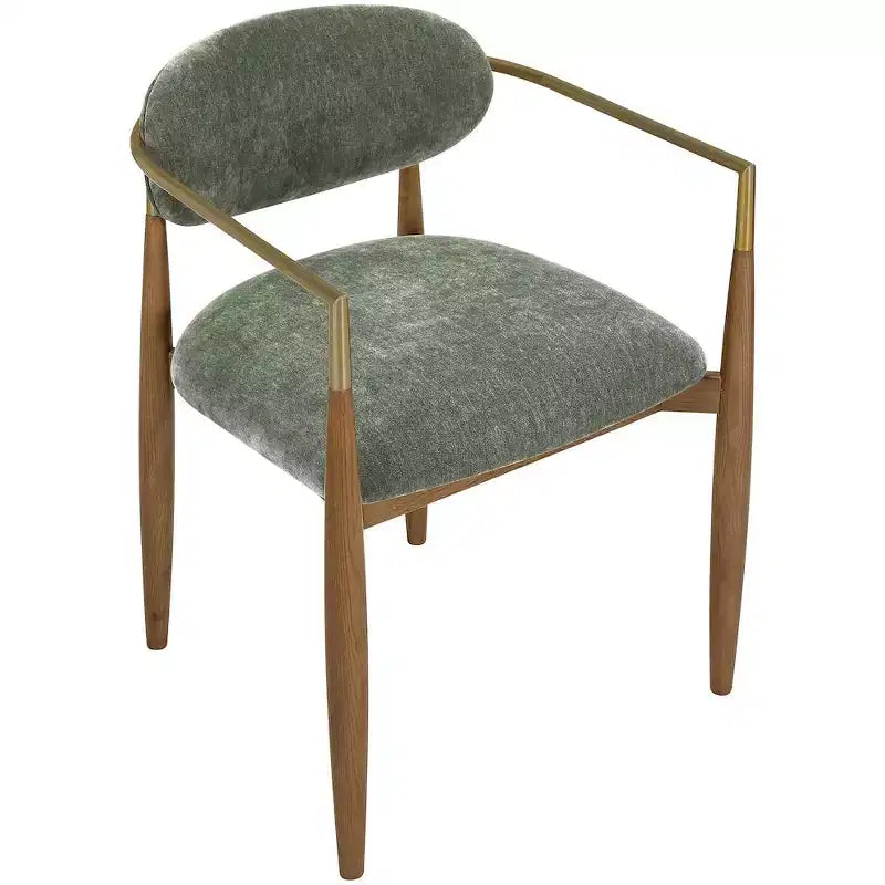 Chaise de salle à manger capitonnée en tissu performant avec accoudoirs, lot de 2