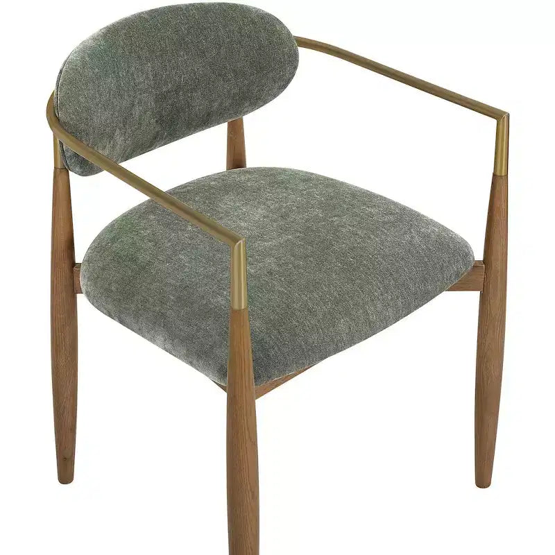 Chaise de salle à manger capitonnée en tissu performant avec accoudoirs, lot de 2