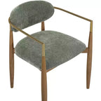 Chaise de salle à manger capitonnée en tissu performant avec accoudoirs, lot de 2