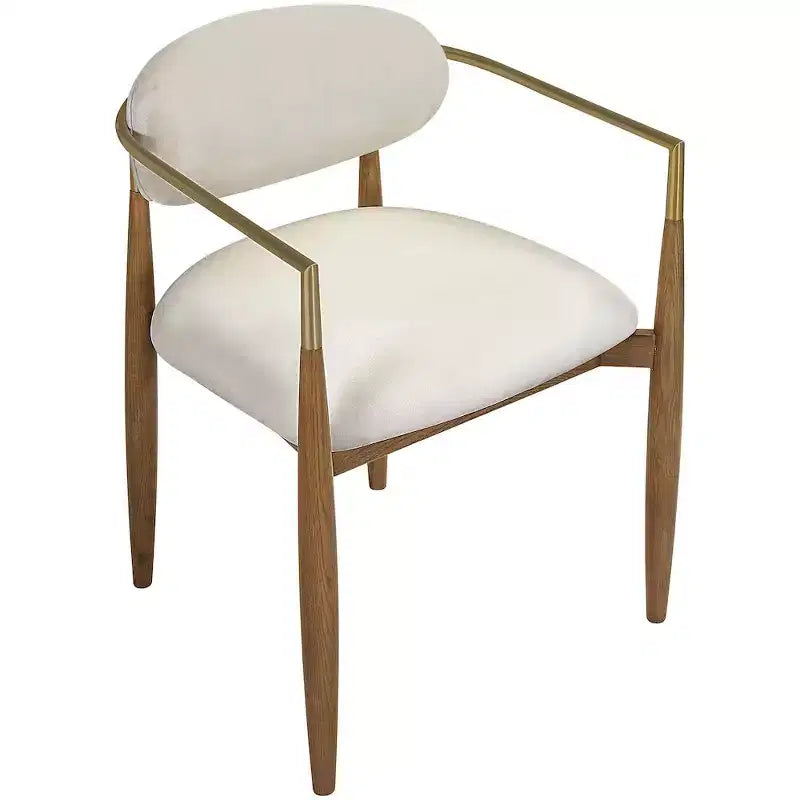 Chaise de salle à manger capitonnée en tissu performant avec accoudoirs, lot de 2