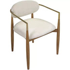 Chaise de salle à manger capitonnée en tissu performant avec accoudoirs, lot de 2