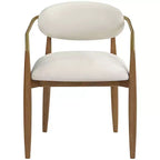 Chaise de salle à manger capitonnée en tissu performant avec accoudoirs, lot de 2