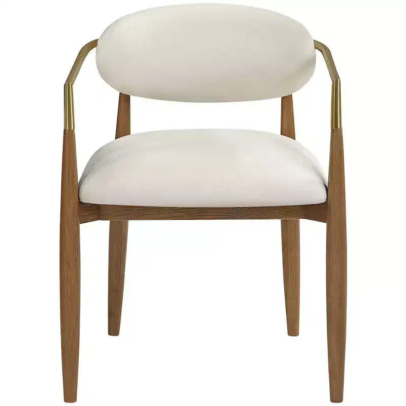 Chaise de salle à manger capitonnée en tissu performant avec accoudoirs, lot de 2