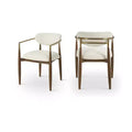 Chaise de salle à manger capitonnée en tissu performant avec accoudoirs, lot de 2