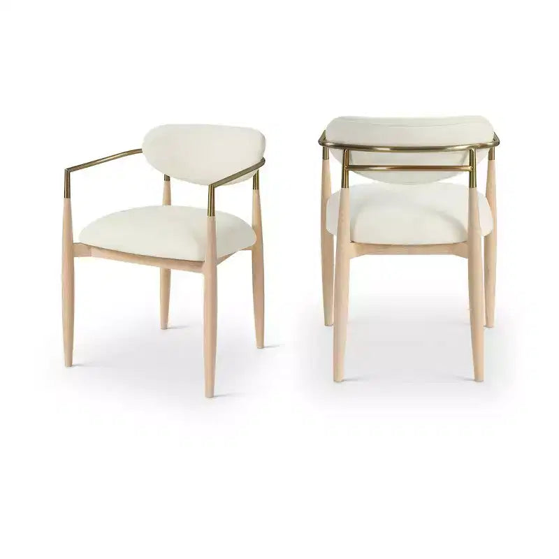 Chaise de salle à manger capitonnée en tissu performant avec accoudoirs, lot de 2