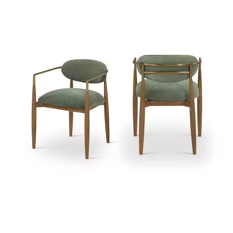 Chaise de salle à manger capitonnée en tissu performant avec accoudoirs, lot de 2