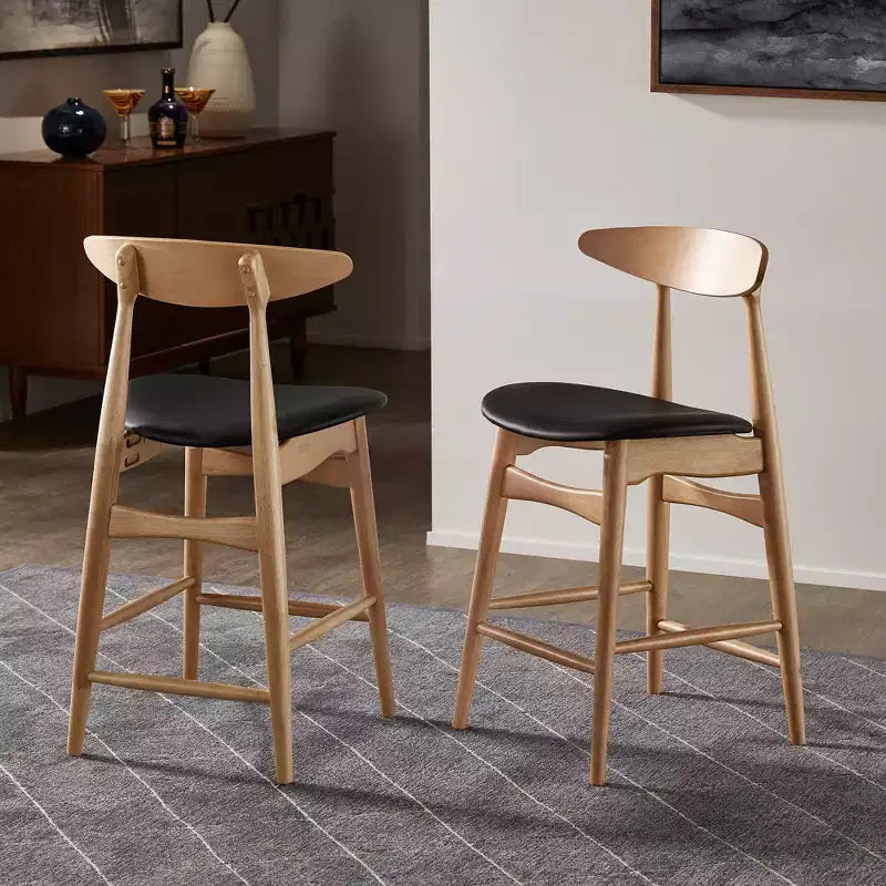 Ensemble de salle à manger Cortland en chêne naturel style mid-century de 160 cm de large, hauteur comptoir