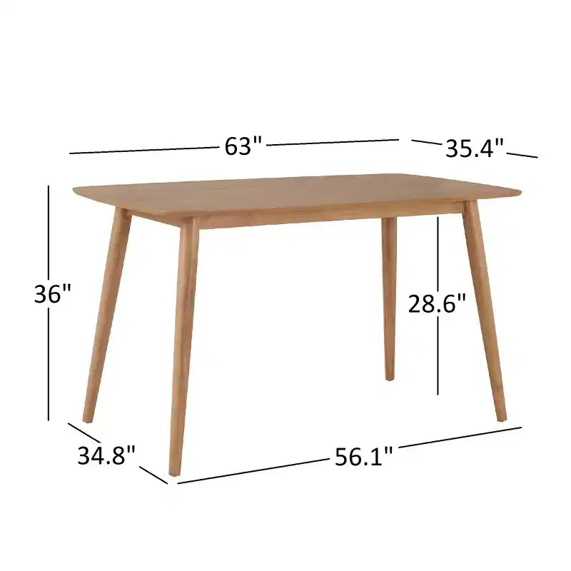 Ensemble de salle à manger Cortland en chêne naturel style mid-century de 160 cm de large, hauteur comptoir