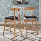 Ensemble de salle à manger Cortland en chêne naturel style mid-century de 160 cm de large, hauteur comptoir