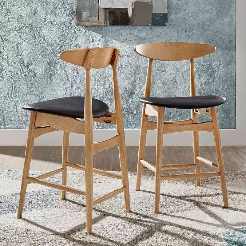 Ensemble de salle à manger Cortland en chêne naturel style mid-century de 160 cm de large, hauteur comptoir