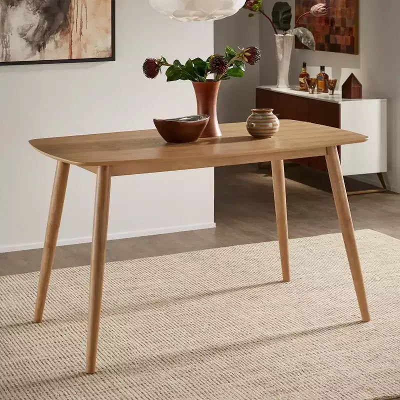 Ensemble de salle à manger Cortland en chêne naturel style mid-century de 160 cm de large, hauteur comptoir
