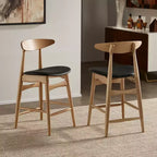 Ensemble de salle à manger Cortland en chêne naturel style mid-century de 160 cm de large, hauteur comptoir