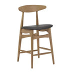 Ensemble de salle à manger Cortland en chêne naturel style mid-century de 160 cm de large, hauteur comptoir
