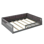 Lit plate-forme en bois pleine grandeur avec garde-corps, oreiller, assemblage facile