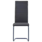 Chaise de salle à manger, lot de 4, gris, similicuir et acier, standard