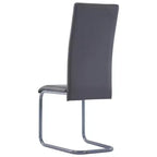 Chaise de salle à manger, lot de 4, gris, similicuir et acier, standard