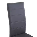Chaise de salle à manger, lot de 4, gris, similicuir et acier, standard