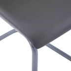 Chaise de salle à manger, lot de 4, gris, similicuir et acier, standard