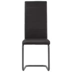 Chaise de salle à manger, lot de 4, gris, similicuir et acier, standard