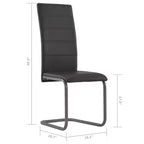 Chaise de salle à manger, lot de 4, gris, similicuir et acier, standard
