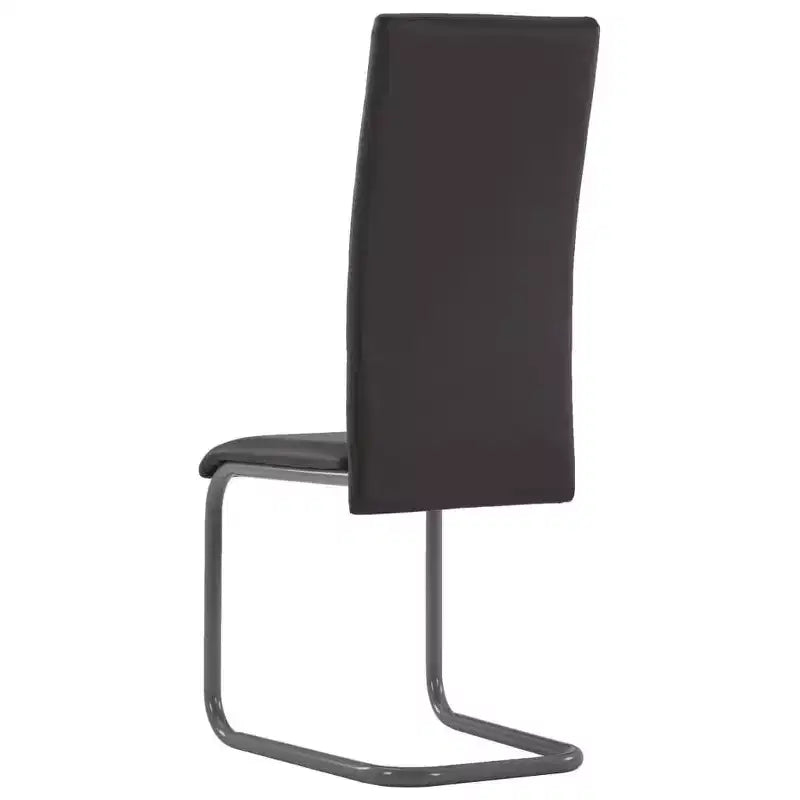 Chaise de salle à manger, lot de 4, gris, similicuir et acier, standard