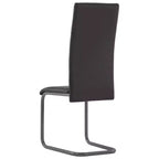 Chaise de salle à manger, lot de 4, gris, similicuir et acier, standard