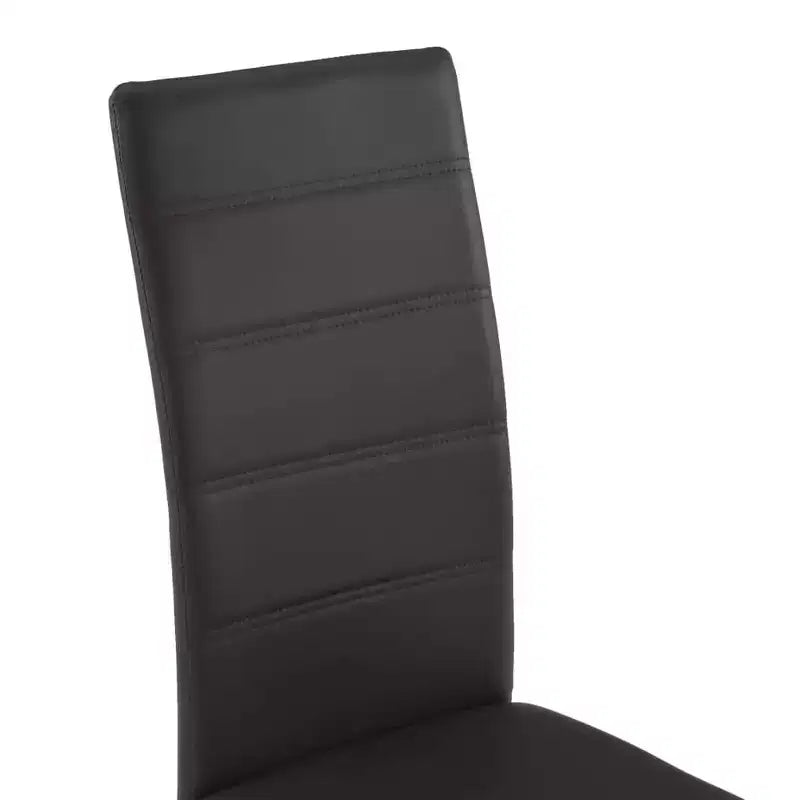 Chaise de salle à manger, lot de 4, gris, similicuir et acier, standard