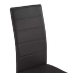 Chaise de salle à manger, lot de 4, gris, similicuir et acier, standard