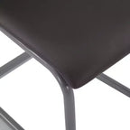 Chaise de salle à manger, lot de 4, gris, similicuir et acier, standard