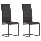 Chaise de salle à manger, lot de 4, gris, similicuir et acier, standard
