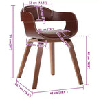 Chaise de salle à manger en similicuir marron (100 % polyester), bois courbé moyen