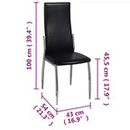 Chaises de salle à manger 2 pcs Similicuir noir