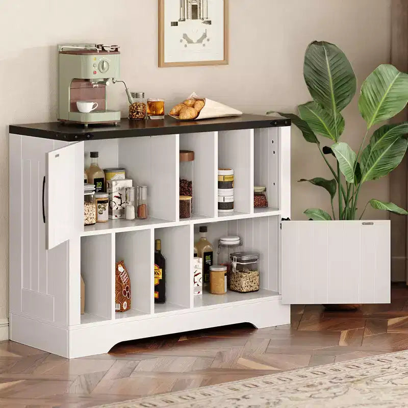 Grand meuble de rangement pour vinyles, peut contenir plus de 450 albums, meuble pour platine vinyle en bois de style ferme de 99 cm avec portes coulissantes, console multimédia pour platine vinyle pour le salon.