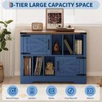 Grand meuble de rangement pour vinyles, peut contenir plus de 450 albums, meuble pour platine vinyle en bois de style ferme de 99 cm avec portes coulissantes, console multimédia pour platine vinyle pour le salon.