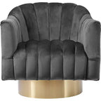 Fauteuil Farrah en velours gris