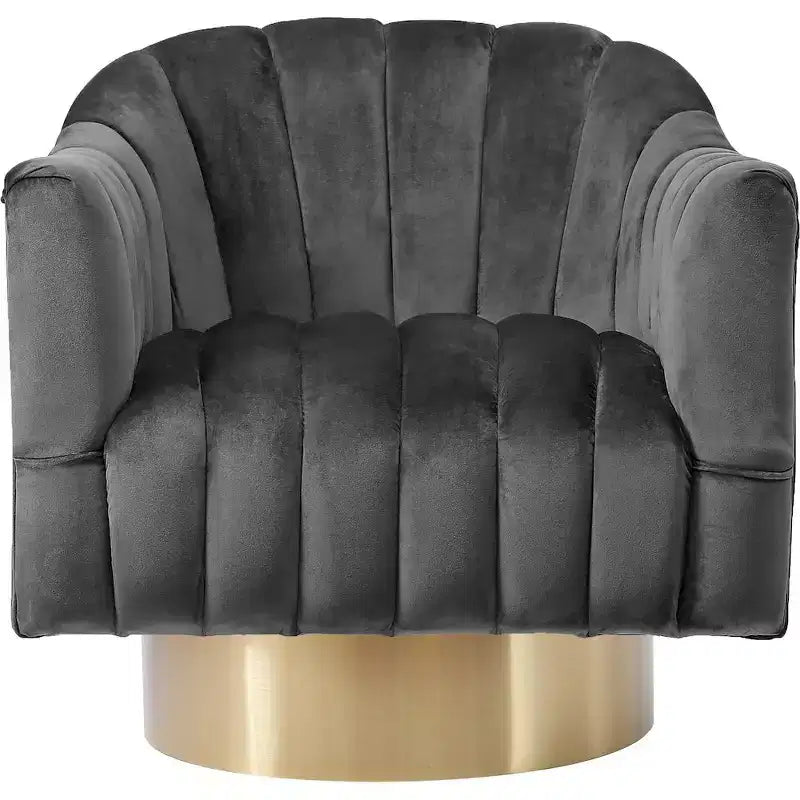 Fauteuil Farrah en velours gris